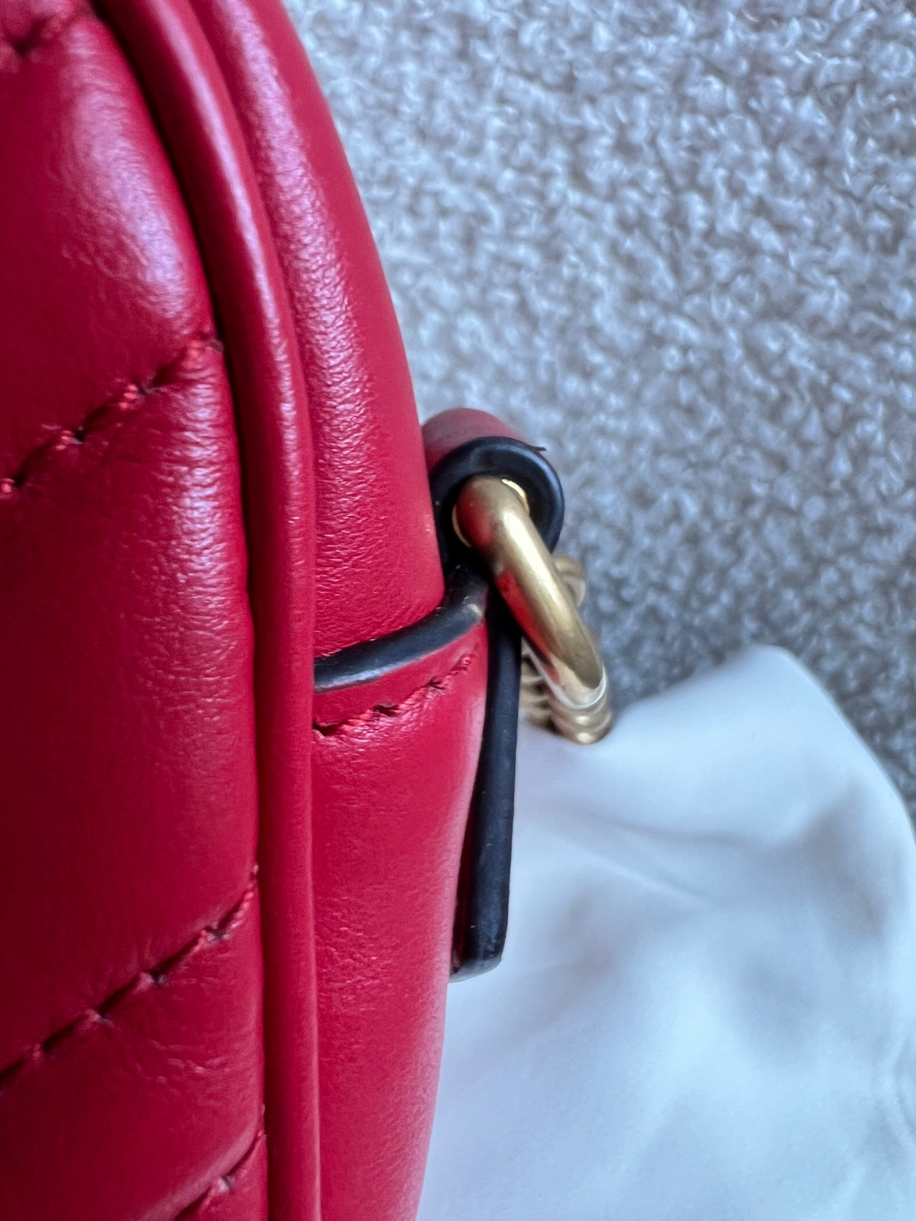 Gucci GG Hibiscus Red Marmont Mini Shoulder Bag (RRP £1360)