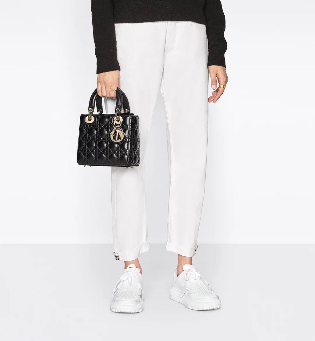 DIOR CANNAGE CALFSKIN LEATHER SMALL LADY DIOR BAG