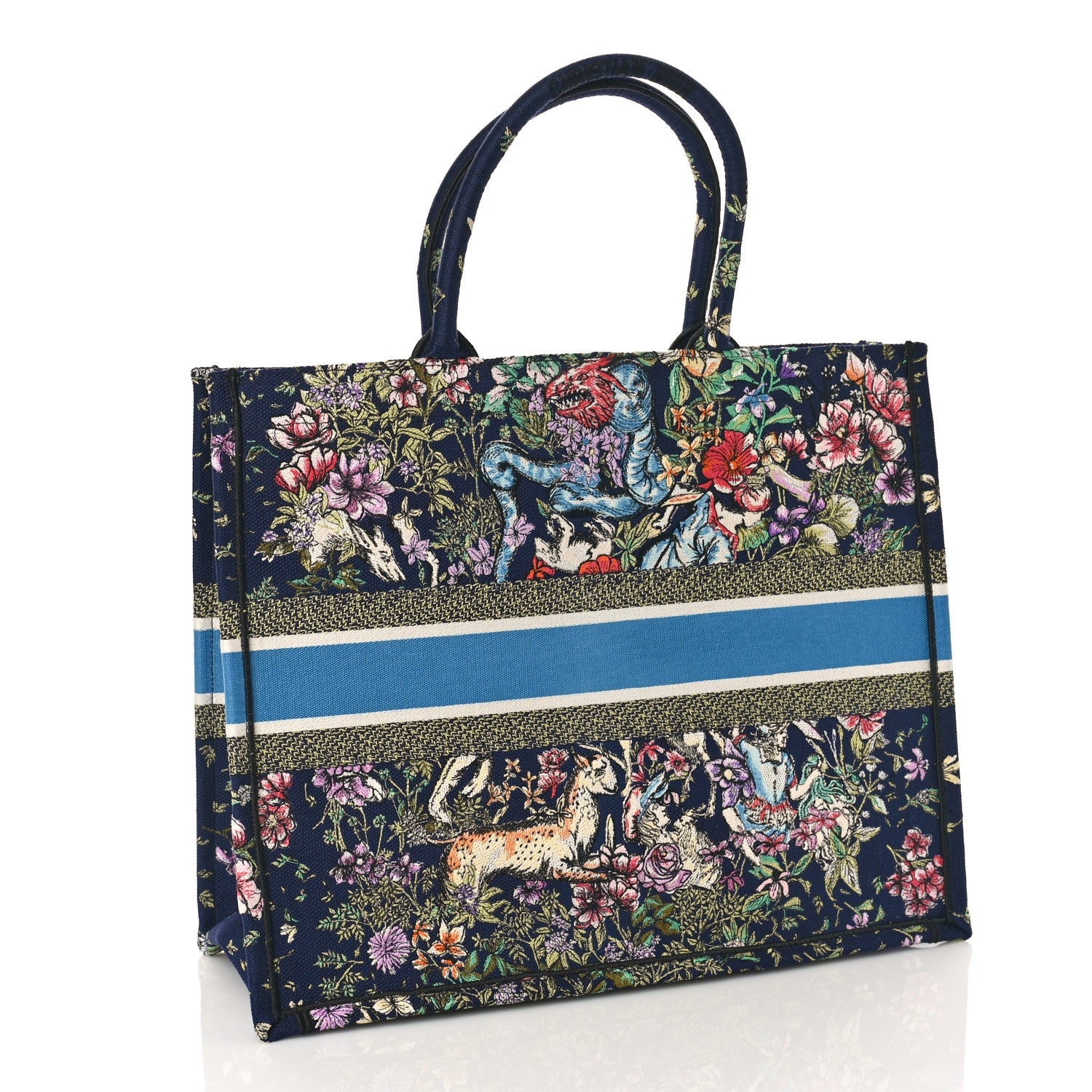 DIOR CANVAS EMBROIDERED LARGE D-CONSTELLATION BOOK TOTE