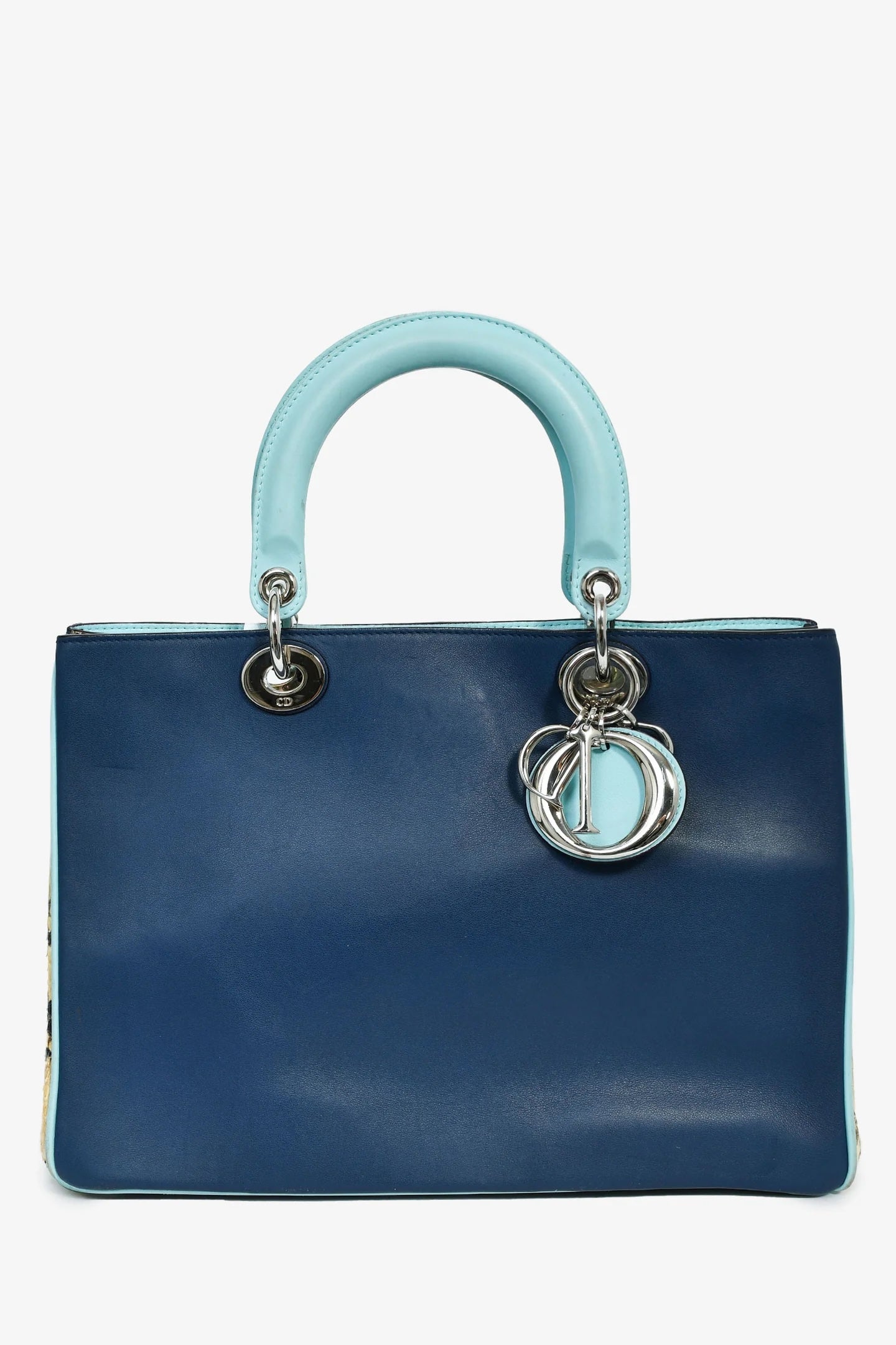 DIOR DIORISSIMO SMOOTH CALFSKIN PYTHON LEATHER TOTE BAG