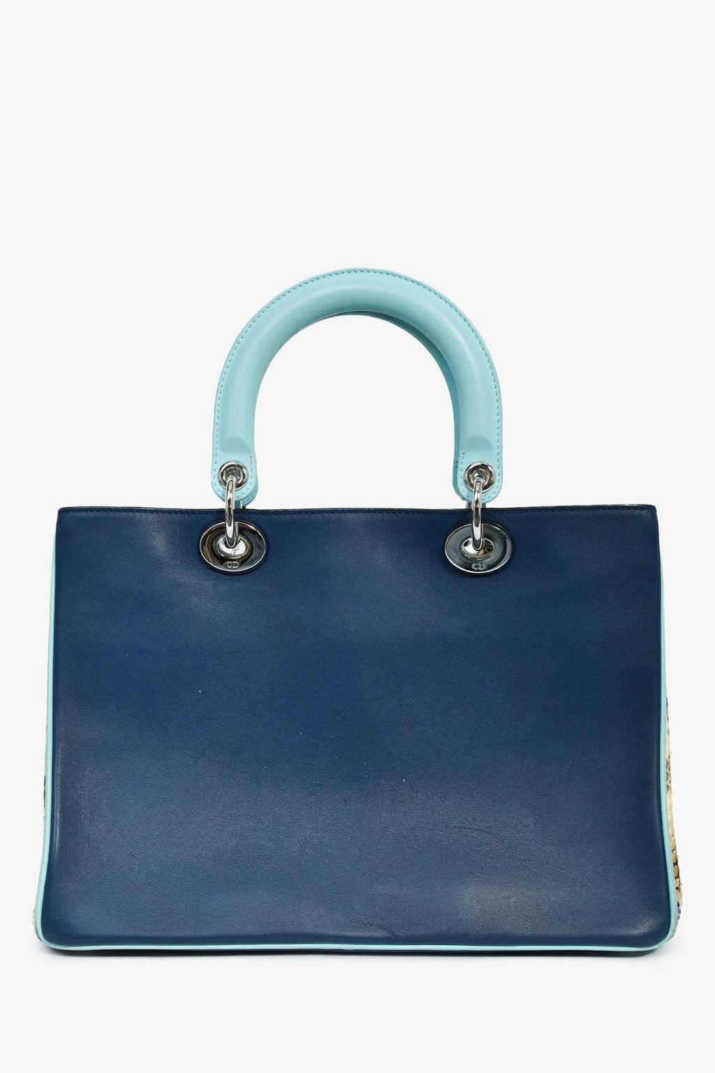 DIOR DIORISSIMO SMOOTH CALFSKIN PYTHON LEATHER TOTE BAG