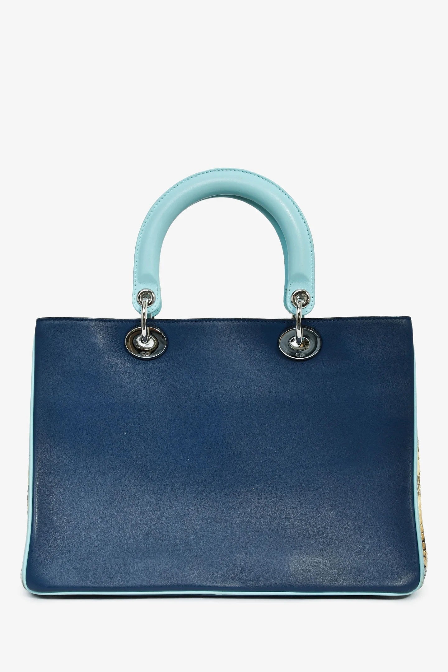 DIOR DIORISSIMO SMOOTH CALFSKIN PYTHON LEATHER TOTE BAG