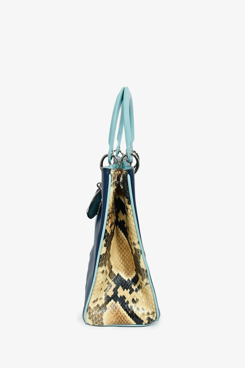 DIOR DIORISSIMO SMOOTH CALFSKIN PYTHON LEATHER TOTE BAG