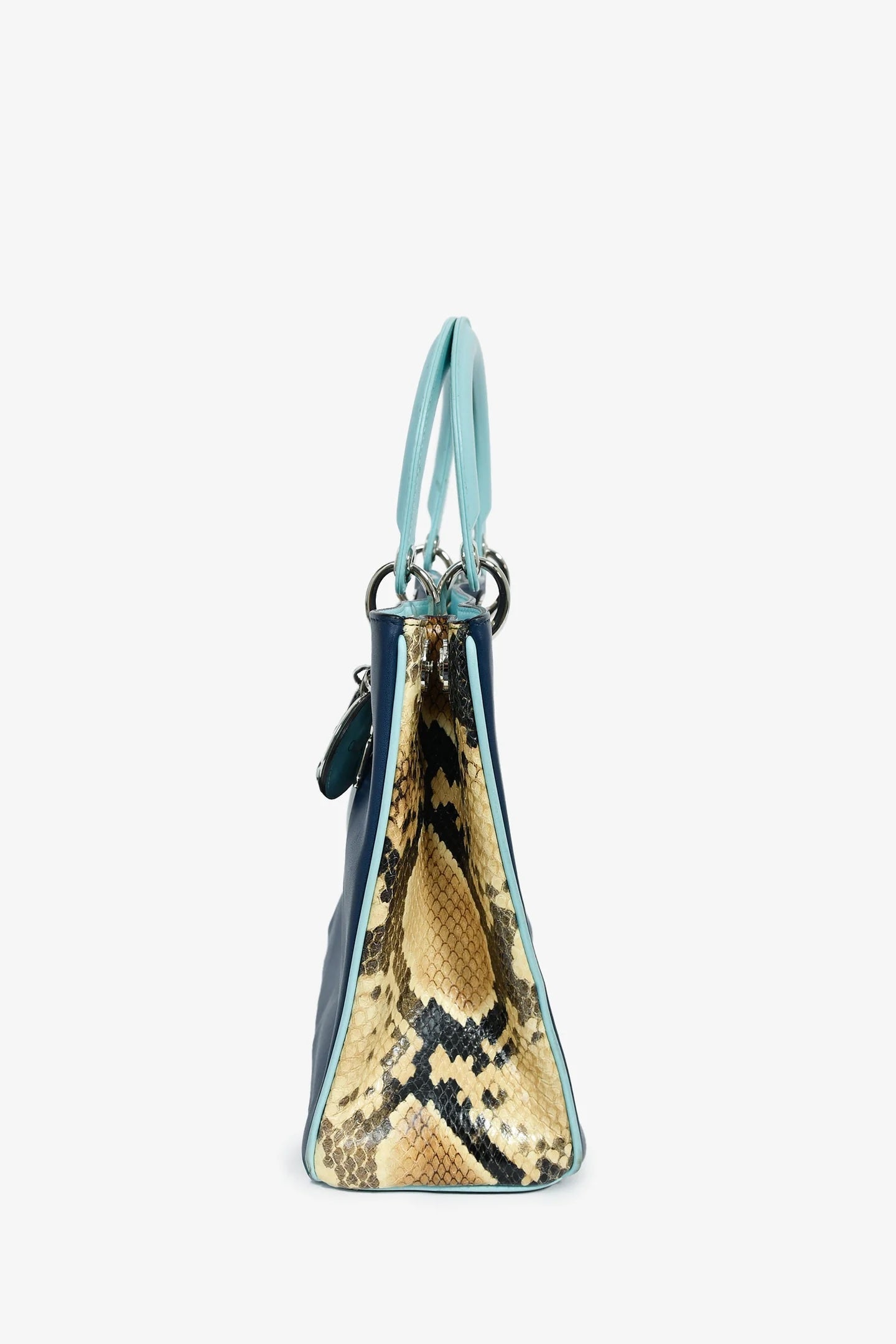 DIOR DIORISSIMO SMOOTH CALFSKIN PYTHON LEATHER TOTE BAG