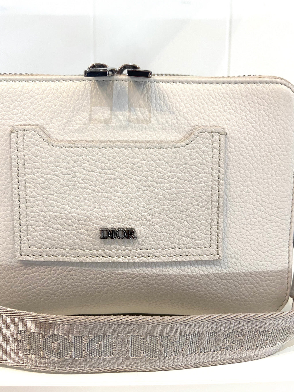 DIOR DOUBLE ZIP LEATHER CROSSBODY BAG