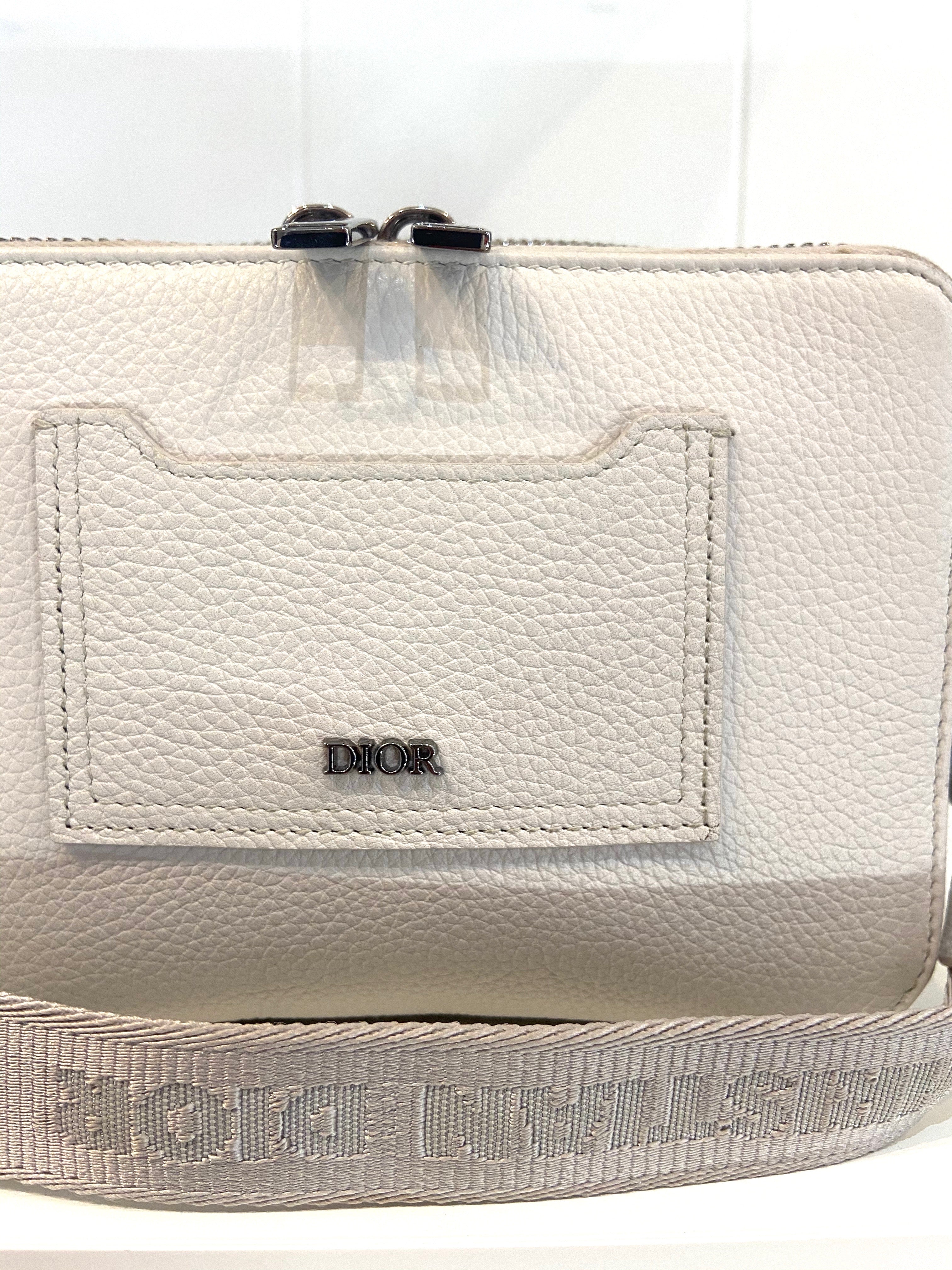 DIOR DOUBLE ZIP LEATHER CROSSBODY BAG