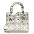 DIOR LADY DIOR CANNAGE LUCKY BADGES GRAINED METALLIC CALFSKIN BAG