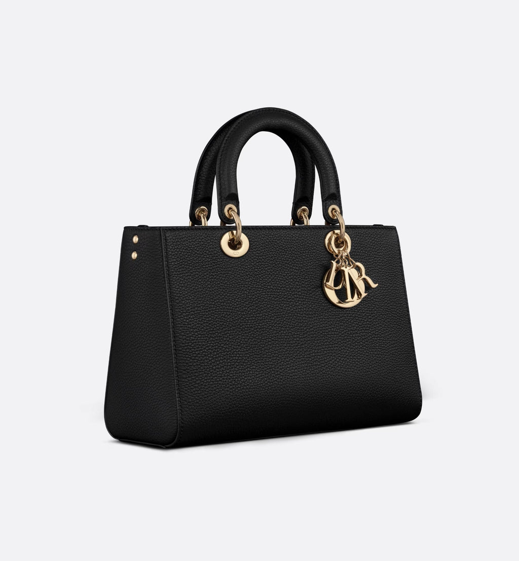 CHRISTIAN DIOR GRAINED CALFSKIN LARGE LADY DIOR BAG