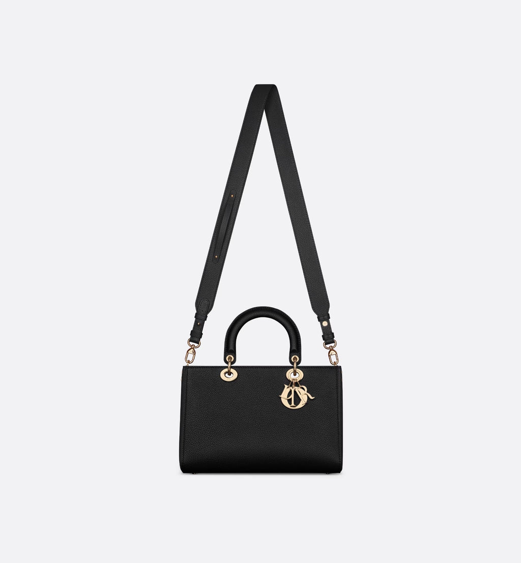CHRISTIAN DIOR GRAINED CALFSKIN LARGE LADY DIOR BAG