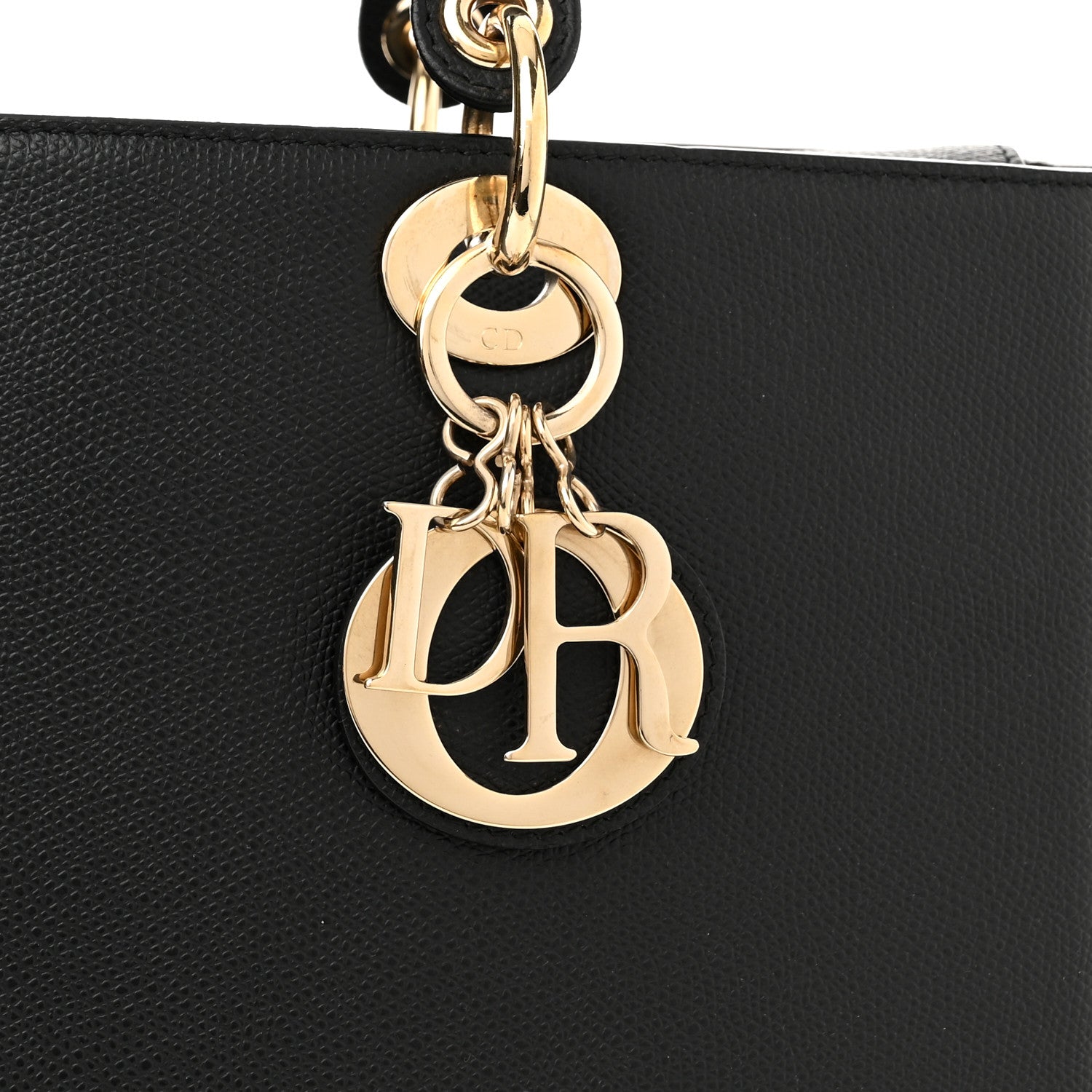 CHRISTIAN DIOR GRAINED CALFSKIN LARGE LADY DIOR BAG