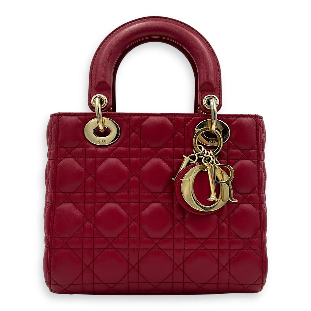 DIOR CANNAGE LADY DIOR NAPPA LAMBSKIN LEATHER SMALL BAG