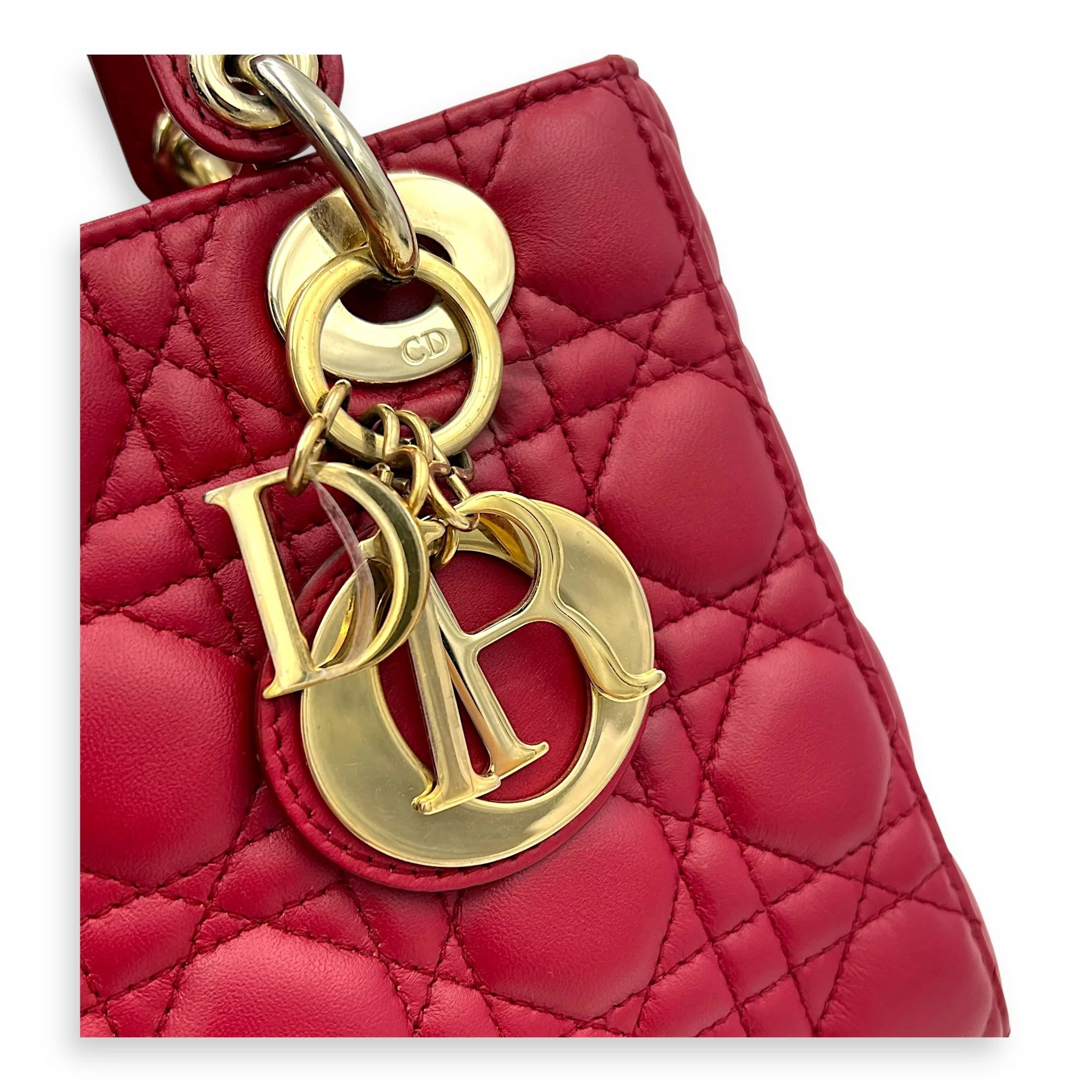 DIOR CANNAGE LADY DIOR NAPPA LAMBSKIN LEATHER SMALL BAG