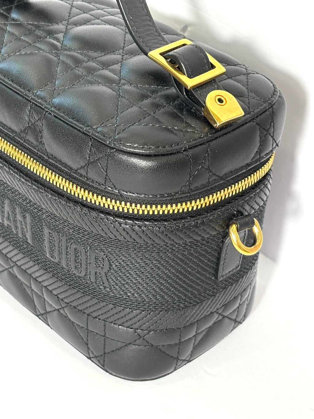DIOR LAMBSKIN LEATHER CANNAGE SMALL DIORTRAVEL VANITY CASE