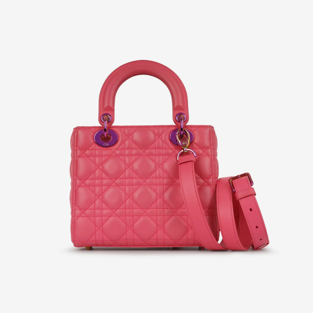 DIOR CANNAGE SMALL RAINBOW LADY DIOR LAMBSKIN LEATHER BAG