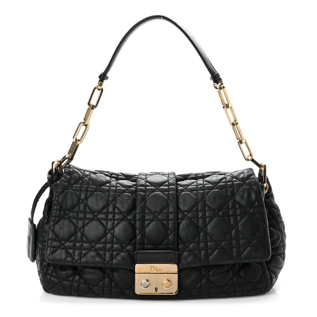 DIOR LAMBSKIN CANNAGE NEW LOCK SHOULDER BAG