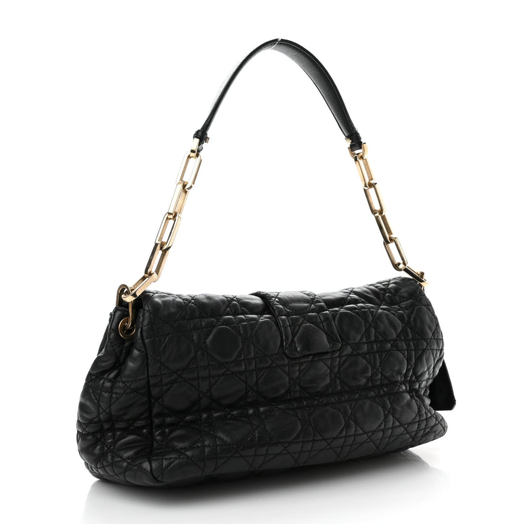 DIOR LAMBSKIN CANNAGE NEW LOCK SHOULDER BAG