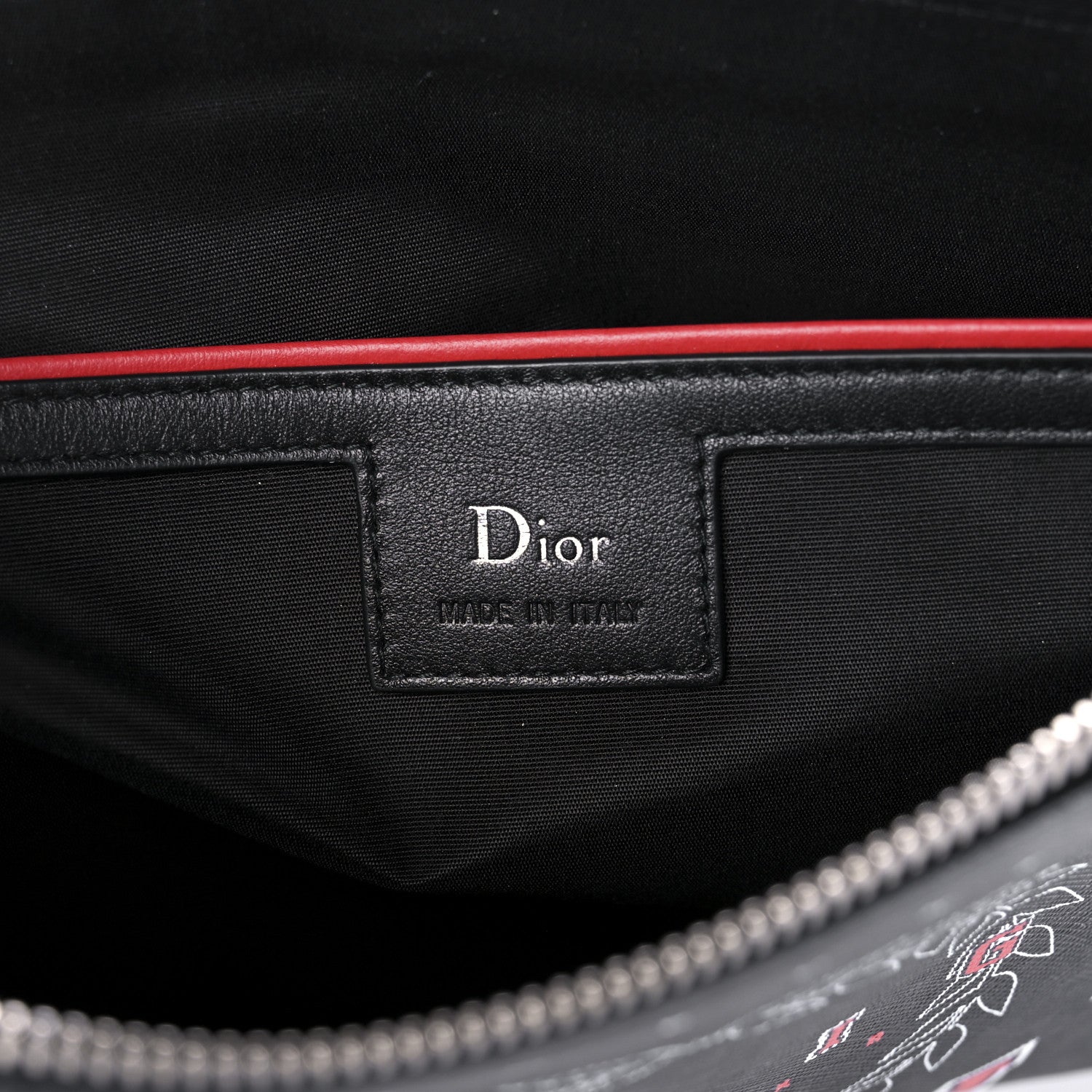 CHRISTIAN DIOR LATENIGHT PARIS CALFSKIN LEATHER CLUTCH WRISTLET