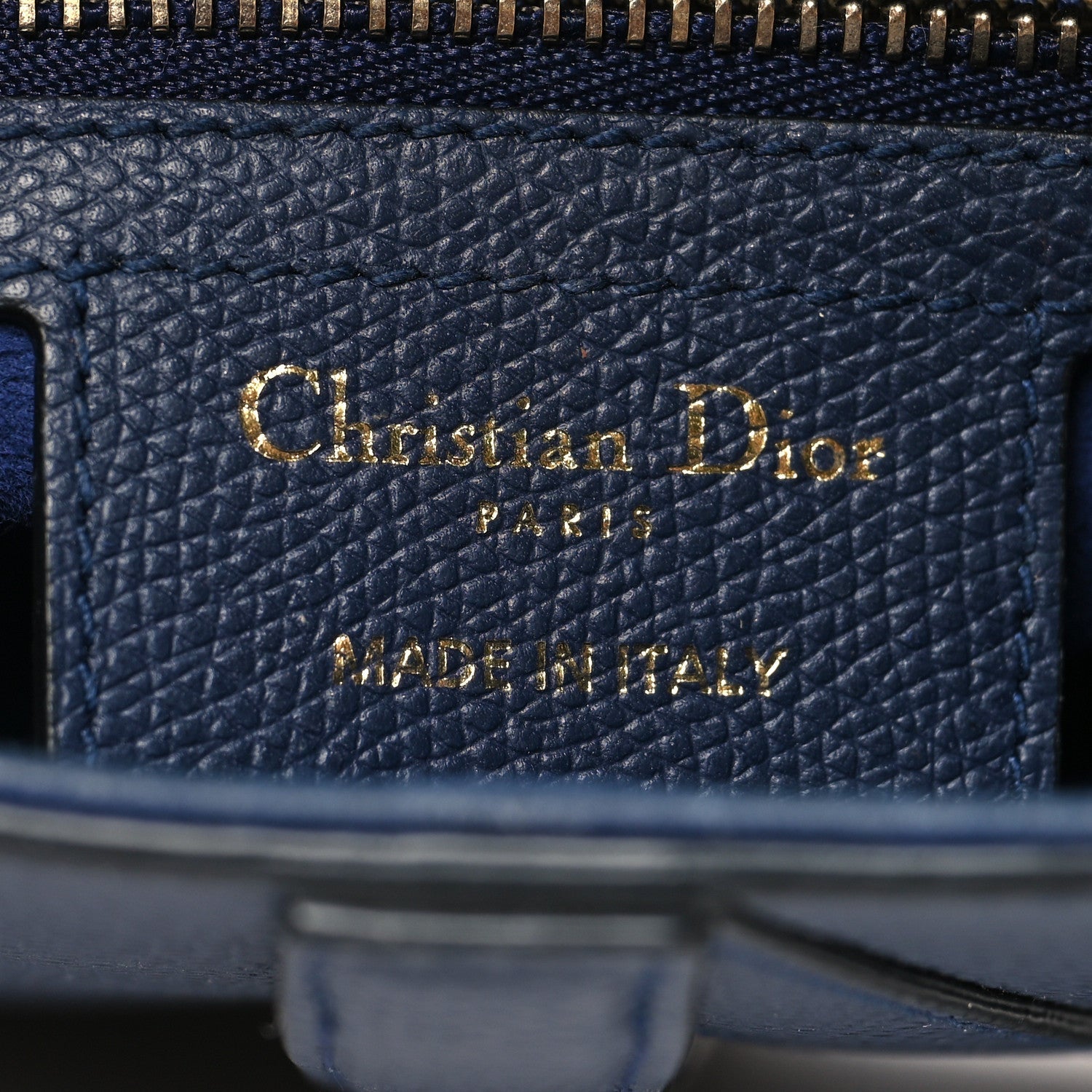 DIOR GRAINED CALFSKIN LEATHER SADDLE BAG IN INDIGO BLUE