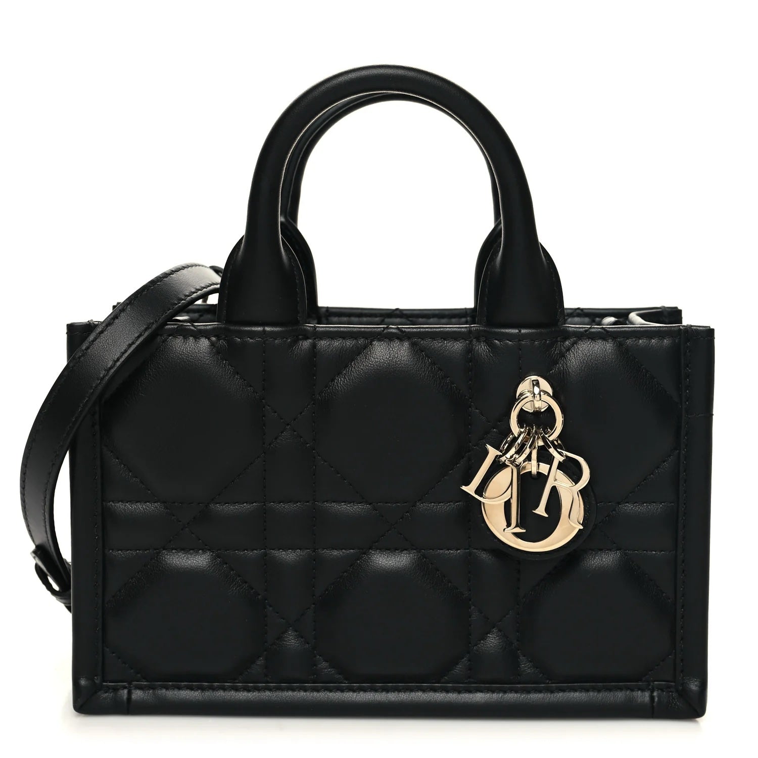 DIOR MACROCANNAGE CALFSKIN MINI DIOR BOOK TOTE BAG