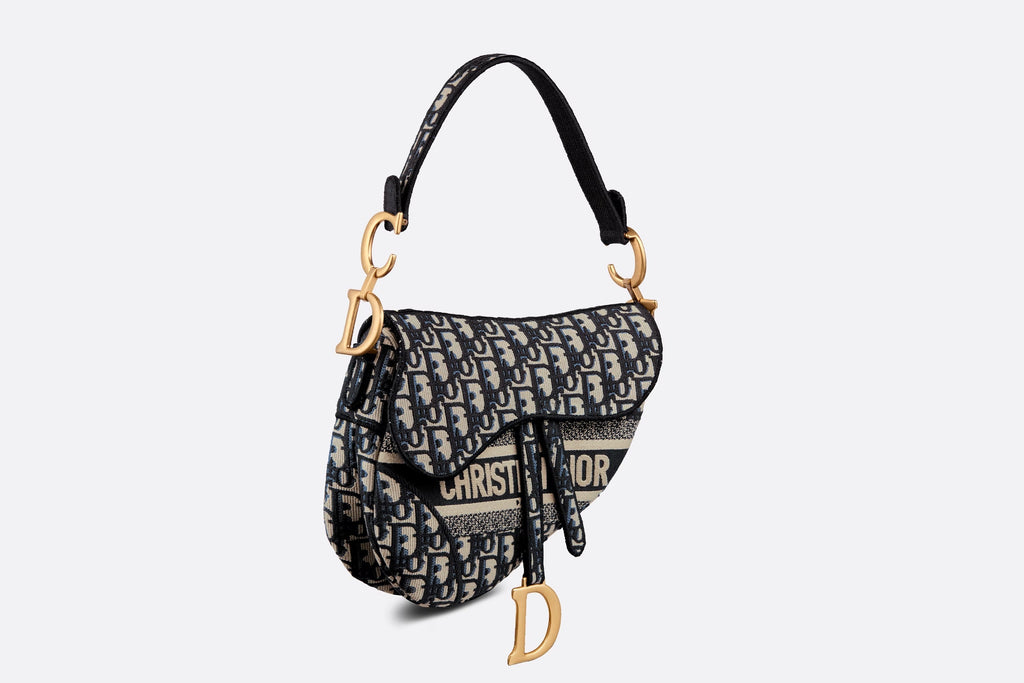 DIOR OBLIQUE EMBROIDERY SADDLE BAG