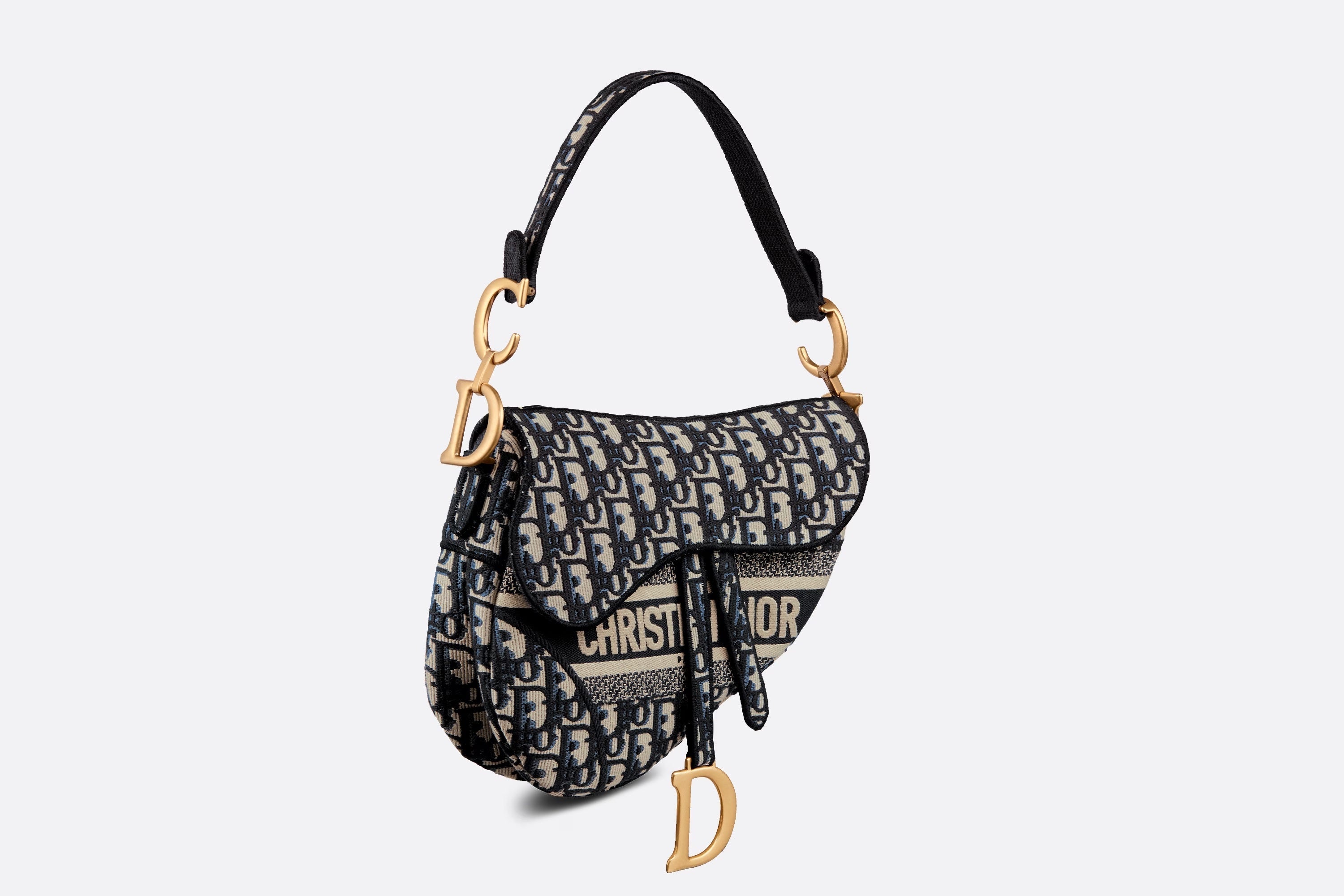 DIOR OBLIQUE EMBROIDERY SADDLE BAG