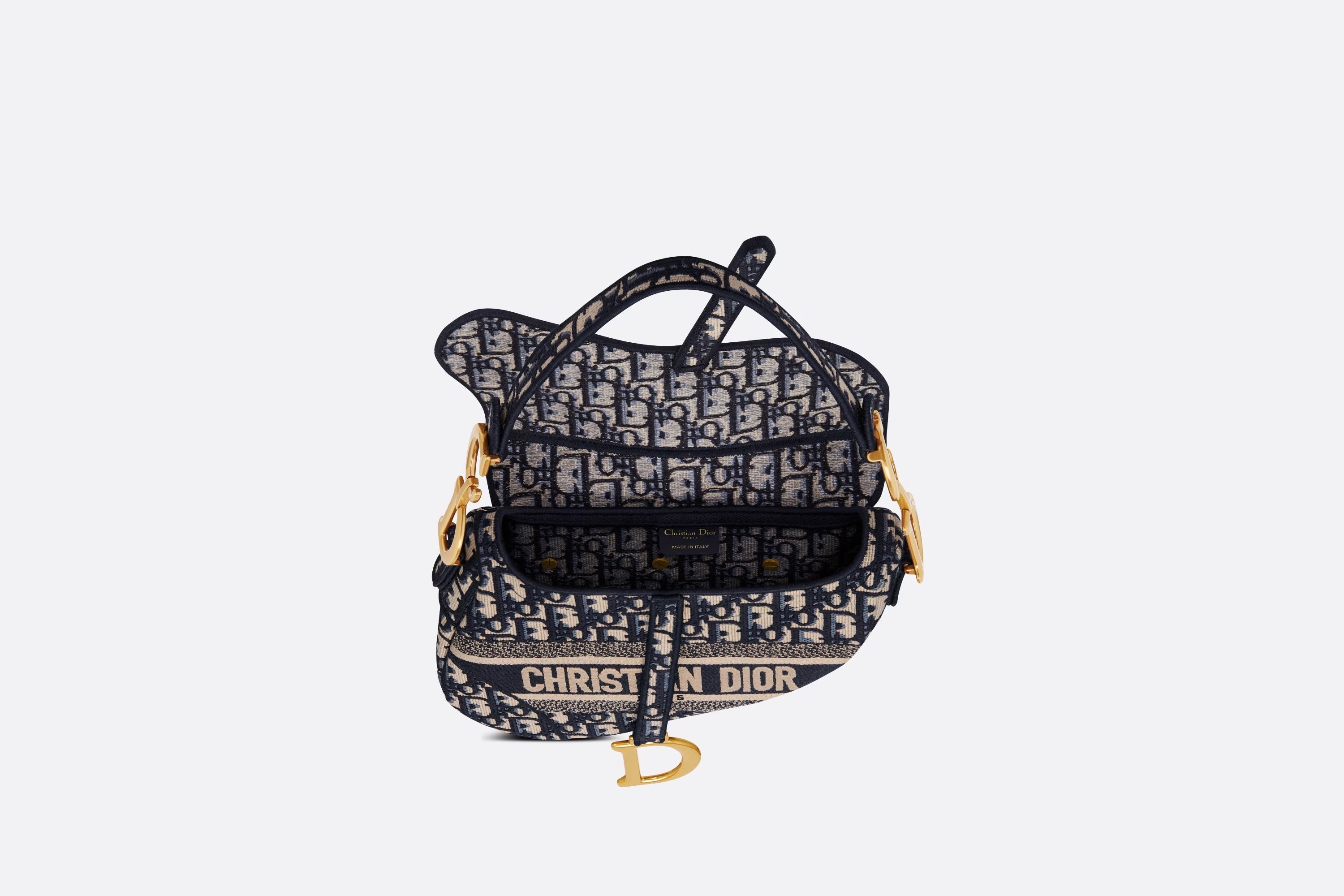 DIOR OBLIQUE EMBROIDERY SADDLE BAG