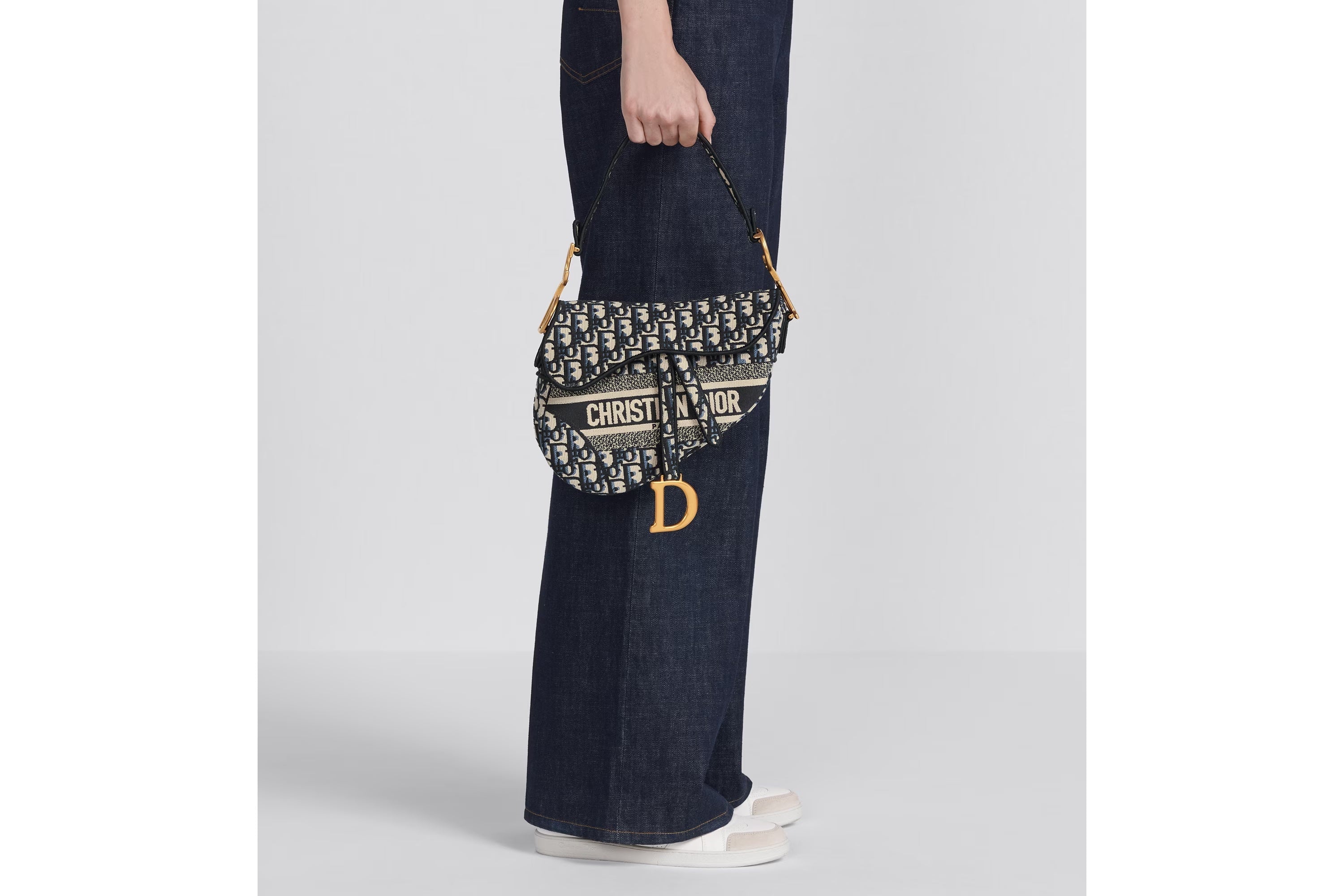DIOR OBLIQUE EMBROIDERY SADDLE BAG