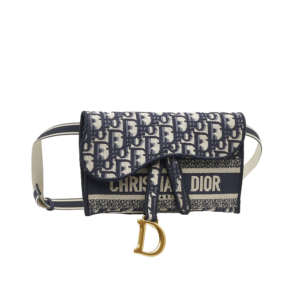 CHRISTIAN DIOR OBLIQUE SLIM SADDLE POUCH