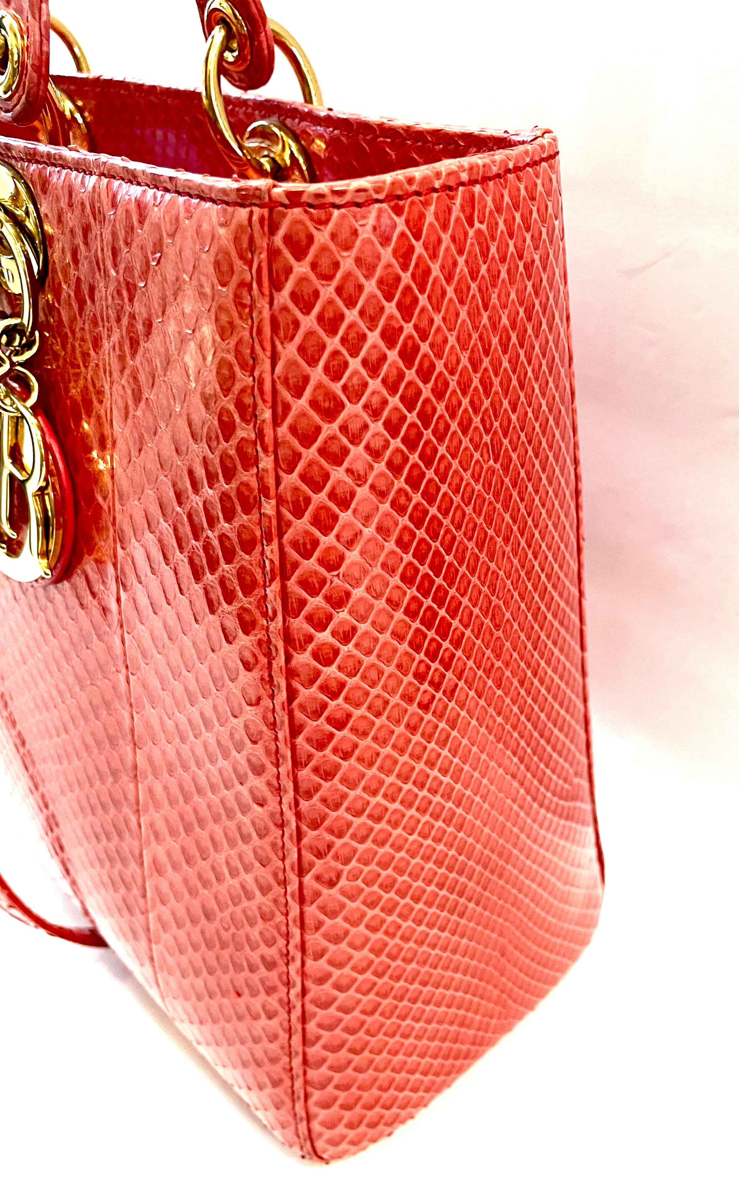 DIOR PYTHON LEATHER LARGE LADY DIOR BAG