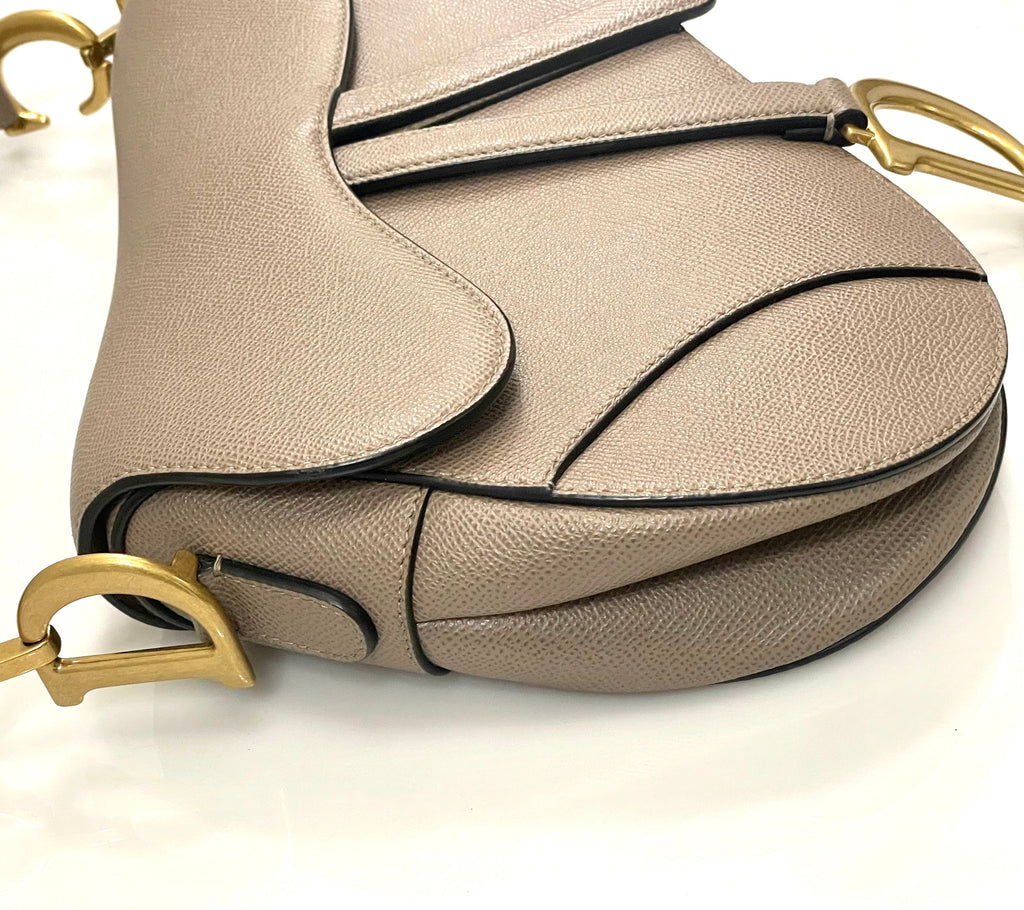 DIOR GRAINED CALFSKIN LEATHER SADDLE BAG