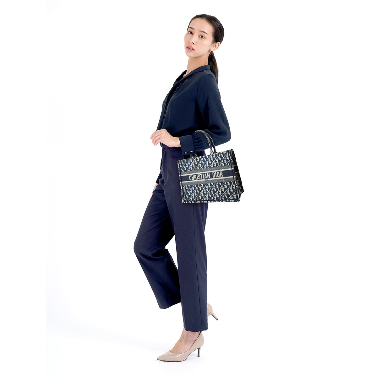 DIOR SMALL BOOK TOTE OBLIQUE EMBROIDERY
