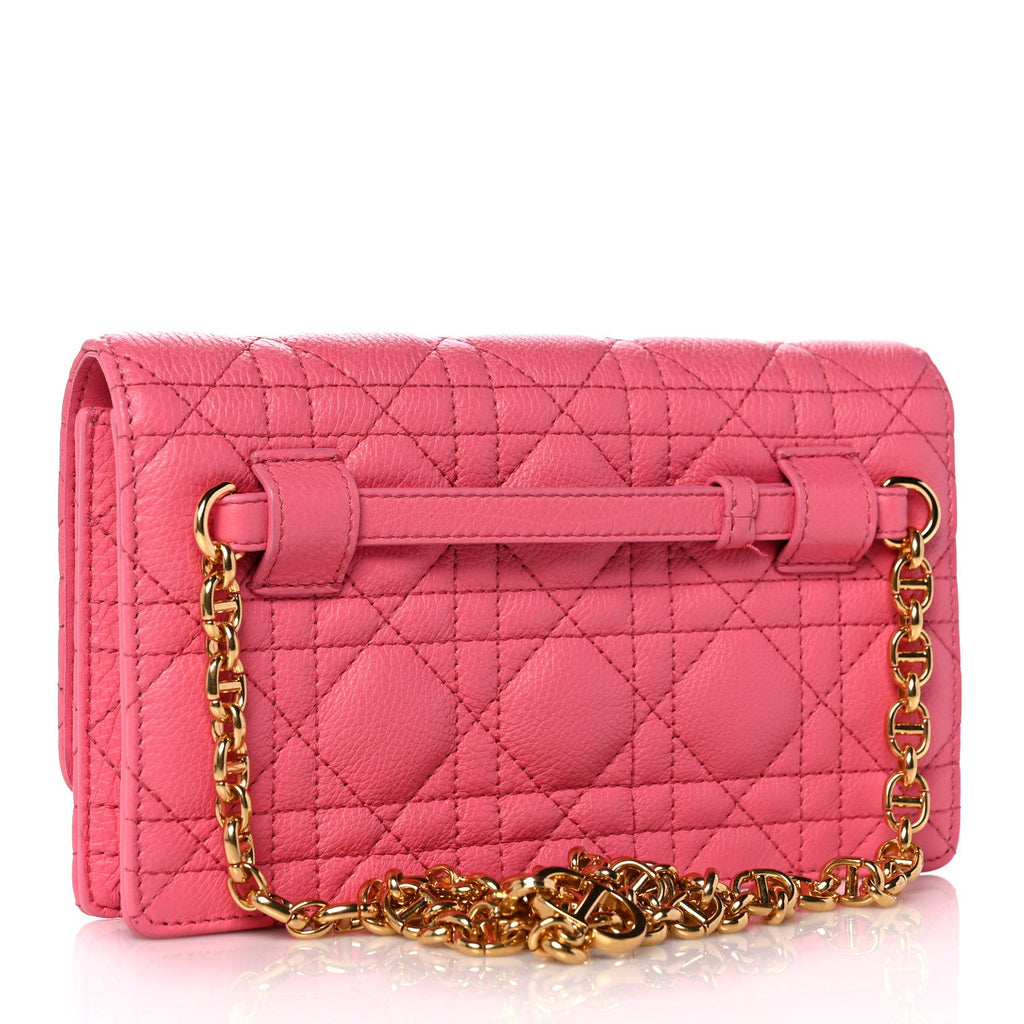 CHRISTIAN DIOR CANNAGE QUILTED CALFSKIN CARO CHAIN BELT BAG
