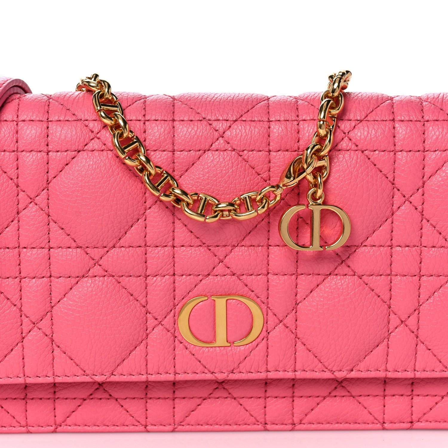 CHRISTIAN DIOR CANNAGE QUILTED CALFSKIN CARO CHAIN BELT BAG