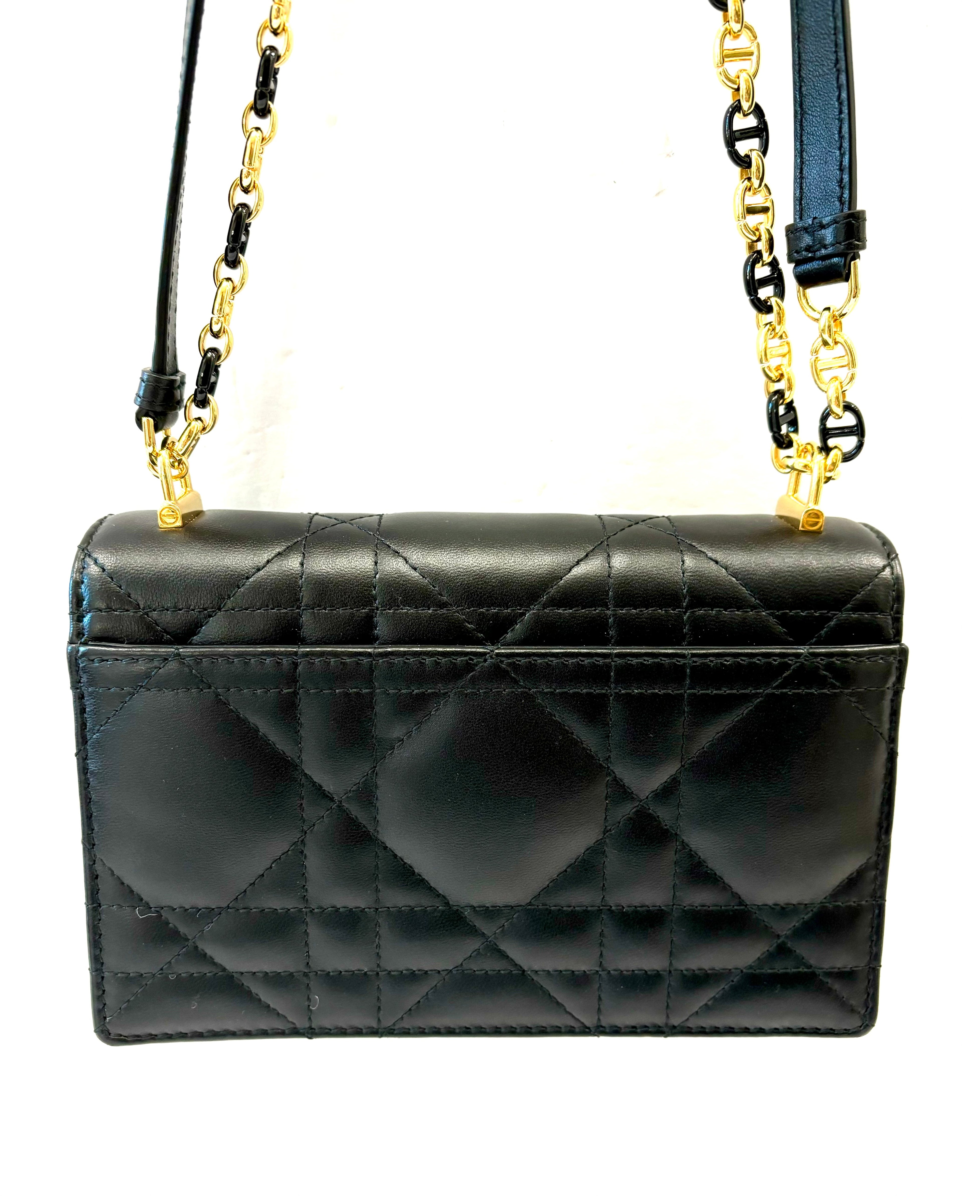DIOR CANNAGE LAMBSKIN LEATHER SMALL MISS CARO BAG