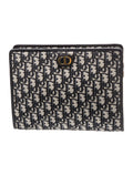 DIOR BLUE OBLIQUE CANVAS AND LEATHER 30 MONTAIGNE POUCH