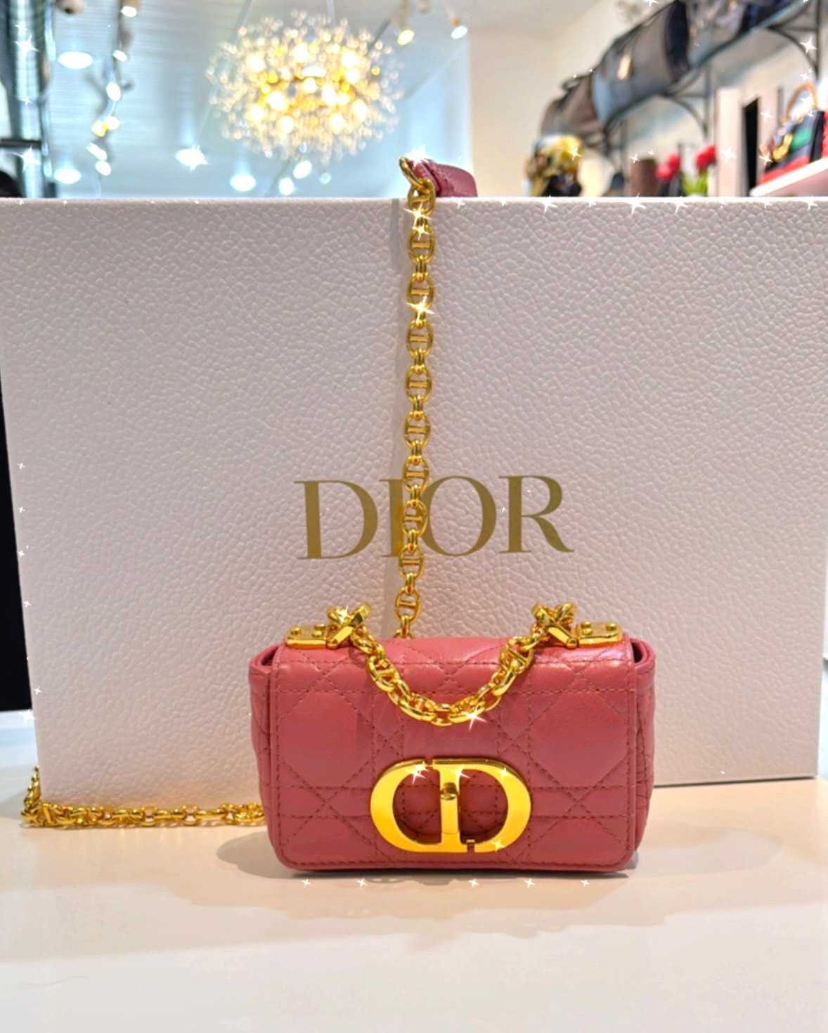 DIOR CANNAGE MINI CARO CALFSKIN LEATHER CROSSBODY BAG
