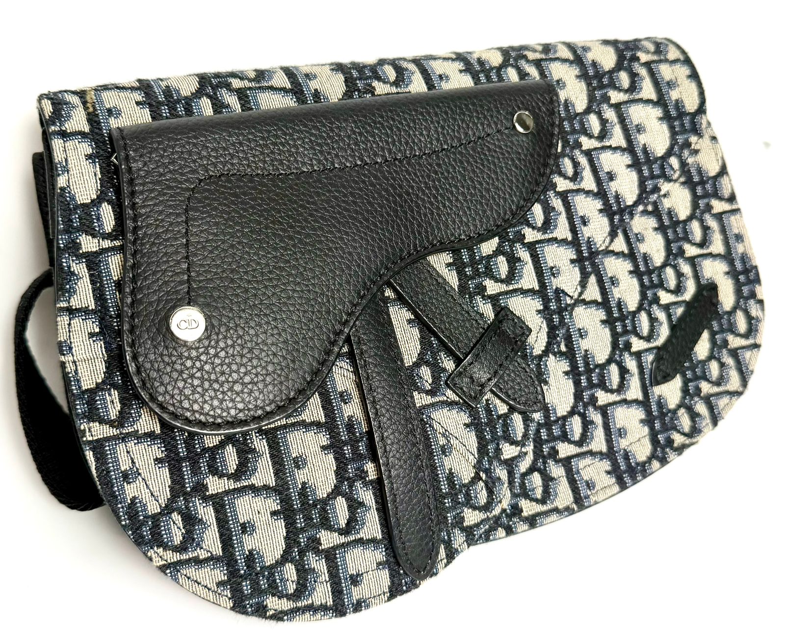 DIOR HOMME OBLIQUE SADDLE POUCH