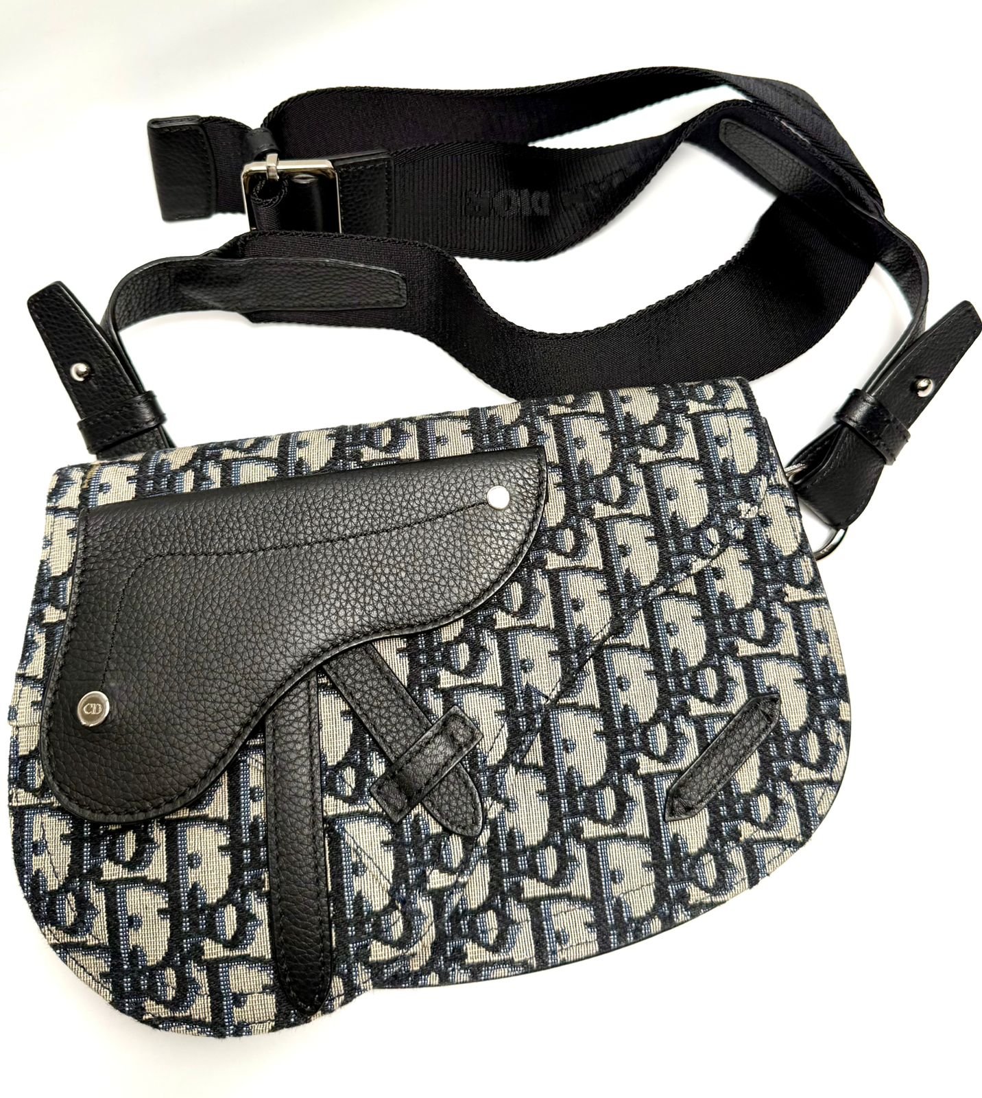 DIOR HOMME OBLIQUE SADDLE POUCH