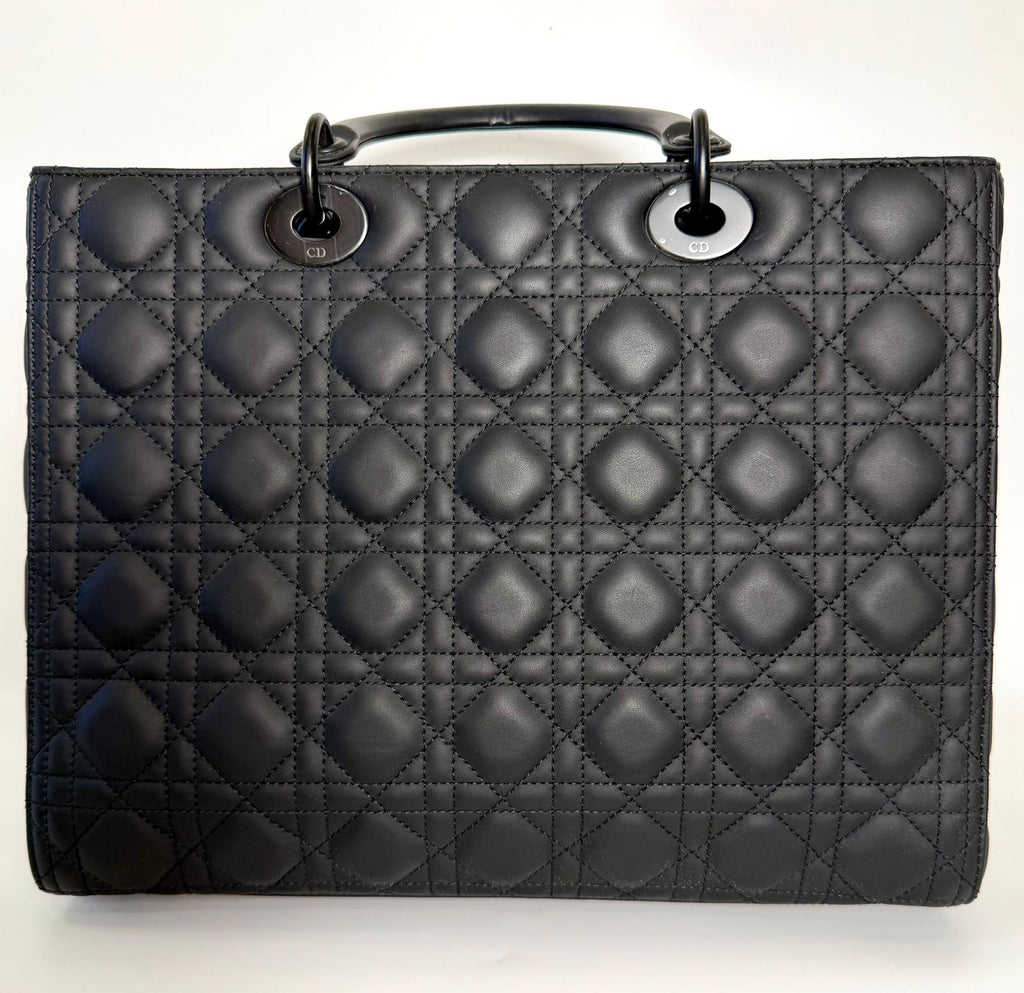 DIOR ULTRAMATTE CANNAGE CALFSKIN LARGE LADY DIOR BAG