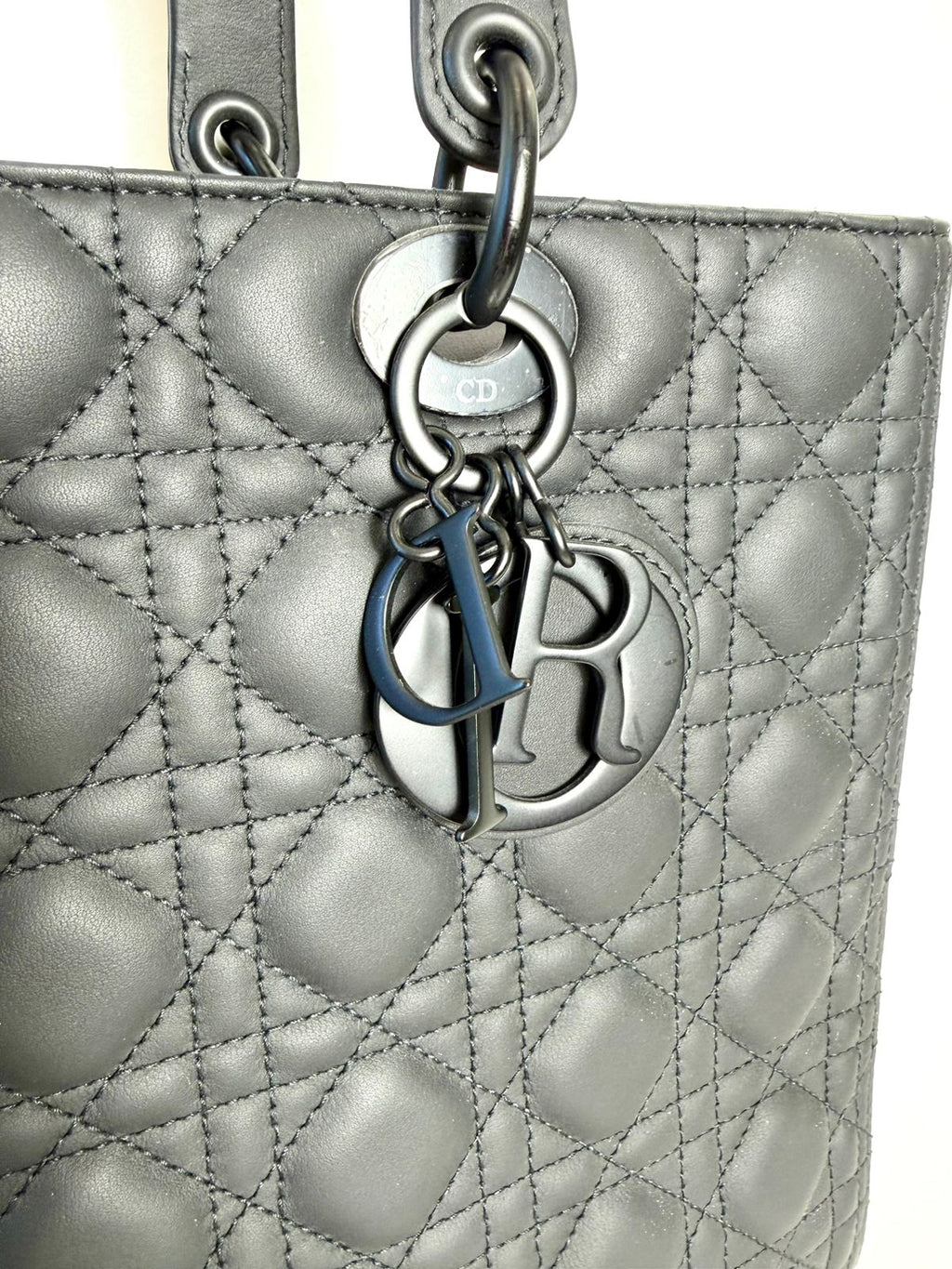 DIOR ULTRAMATTE CANNAGE CALFSKIN LARGE LADY DIOR BAG