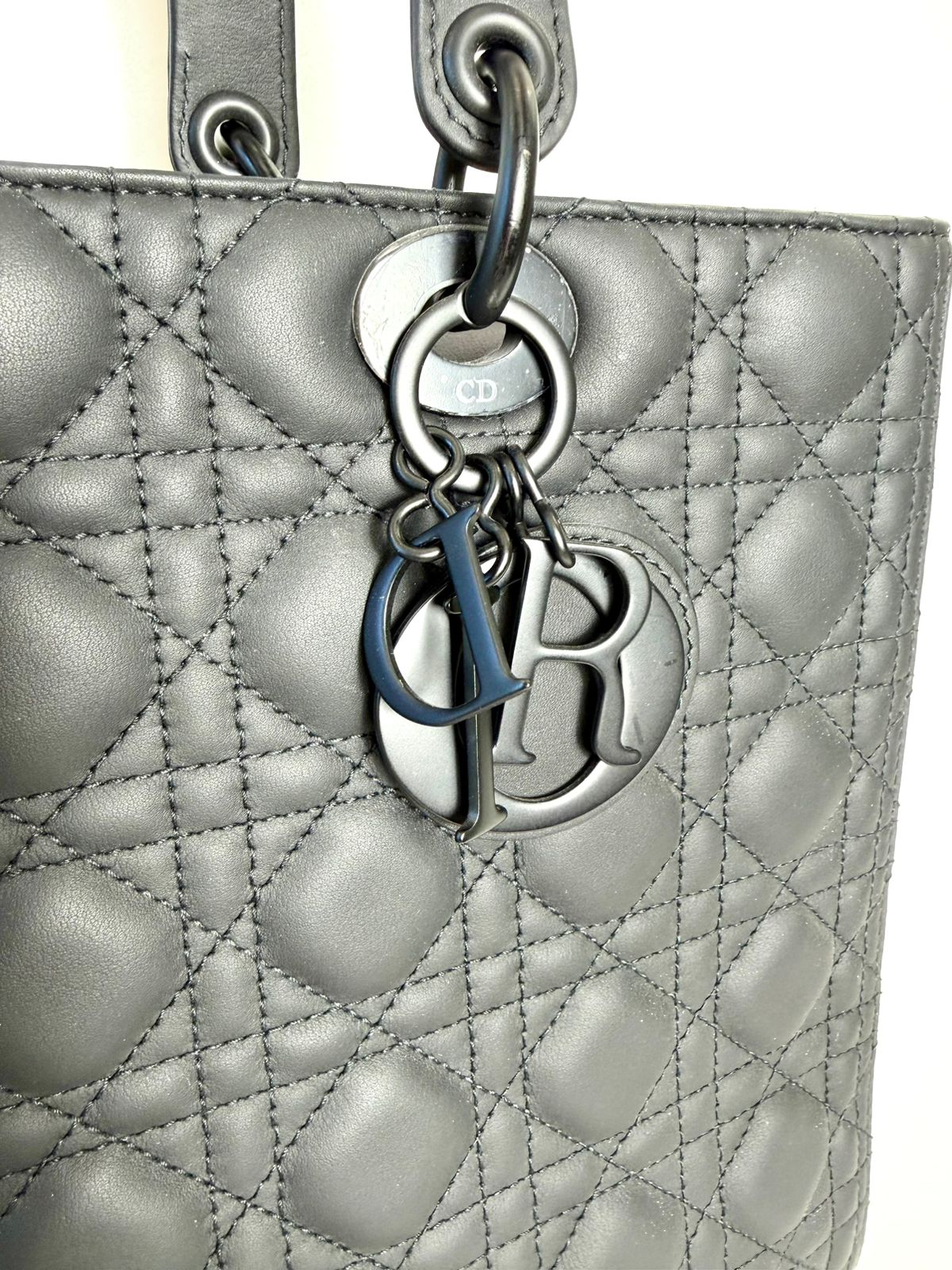 DIOR ULTRAMATTE CANNAGE CALFSKIN LARGE LADY DIOR BAG
