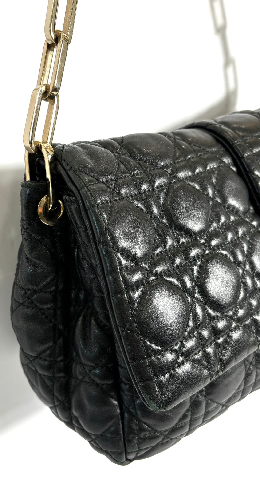DIOR LAMBSKIN CANNAGE NEW LOCK SHOULDER BAG