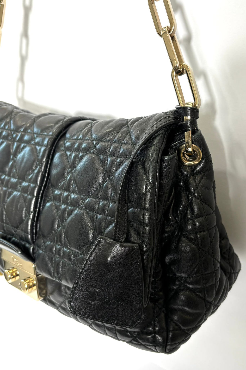 DIOR LAMBSKIN CANNAGE NEW LOCK SHOULDER BAG
