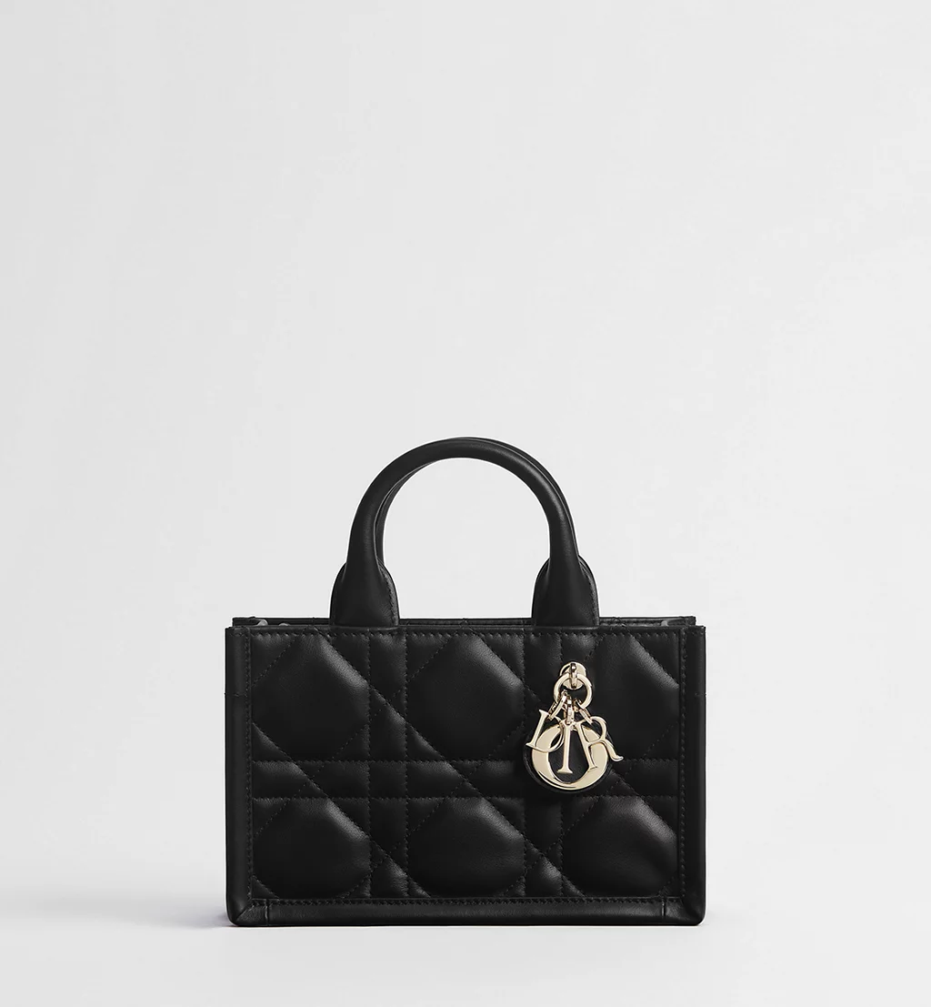 DIOR MACROCANNAGE CALFSKIN MINI DIOR BOOK TOTE BAG