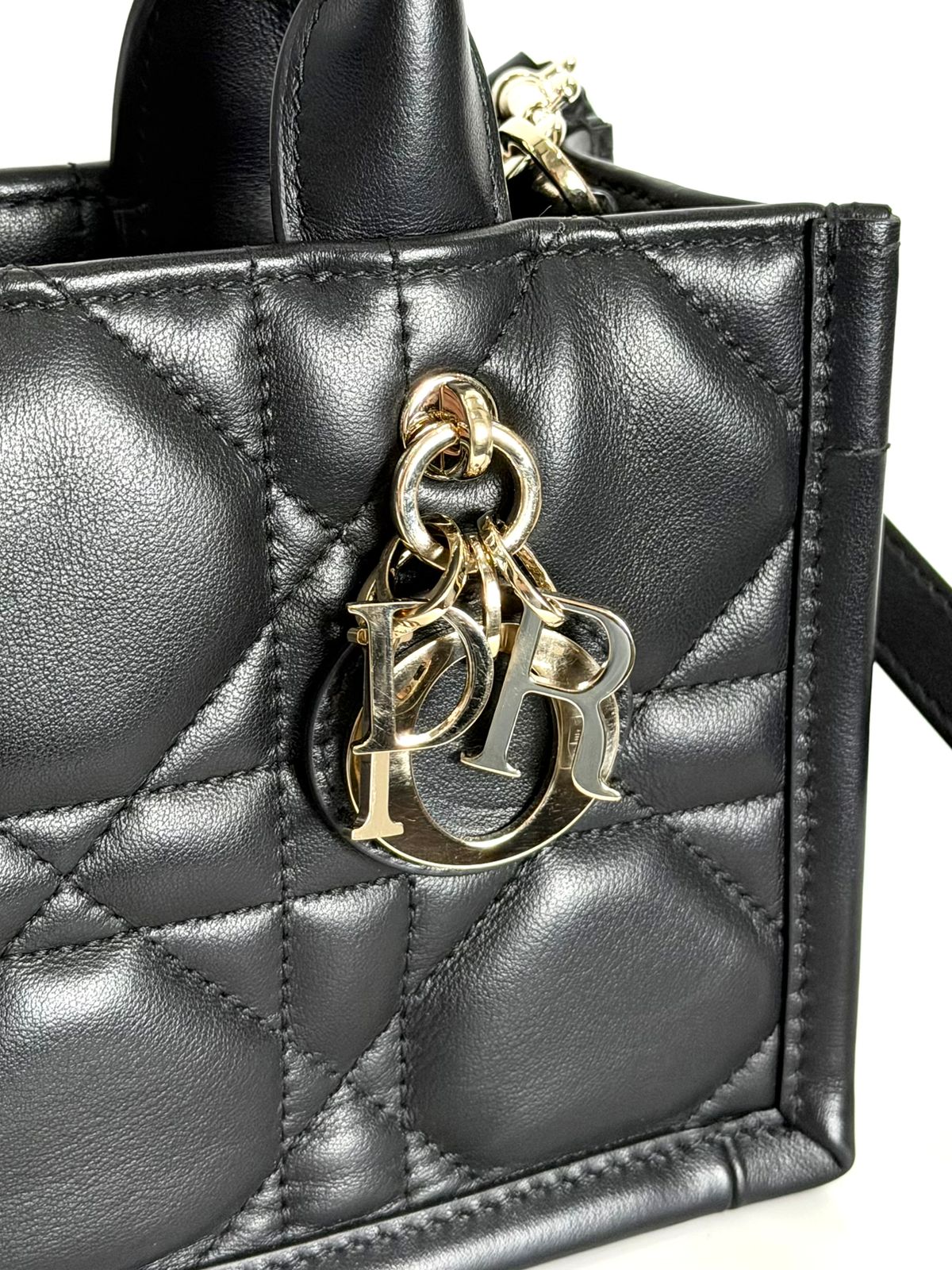 DIOR MACROCANNAGE CALFSKIN MINI DIOR BOOK TOTE BAG
