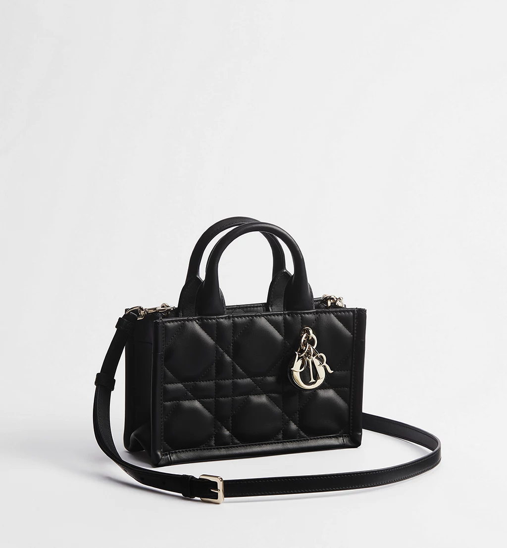 DIOR MACROCANNAGE CALFSKIN MINI DIOR BOOK TOTE BAG