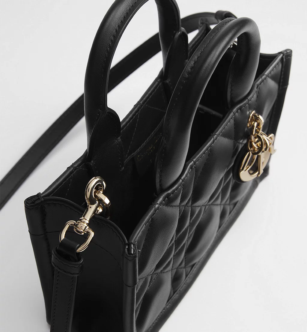 DIOR MACROCANNAGE CALFSKIN MINI DIOR BOOK TOTE BAG