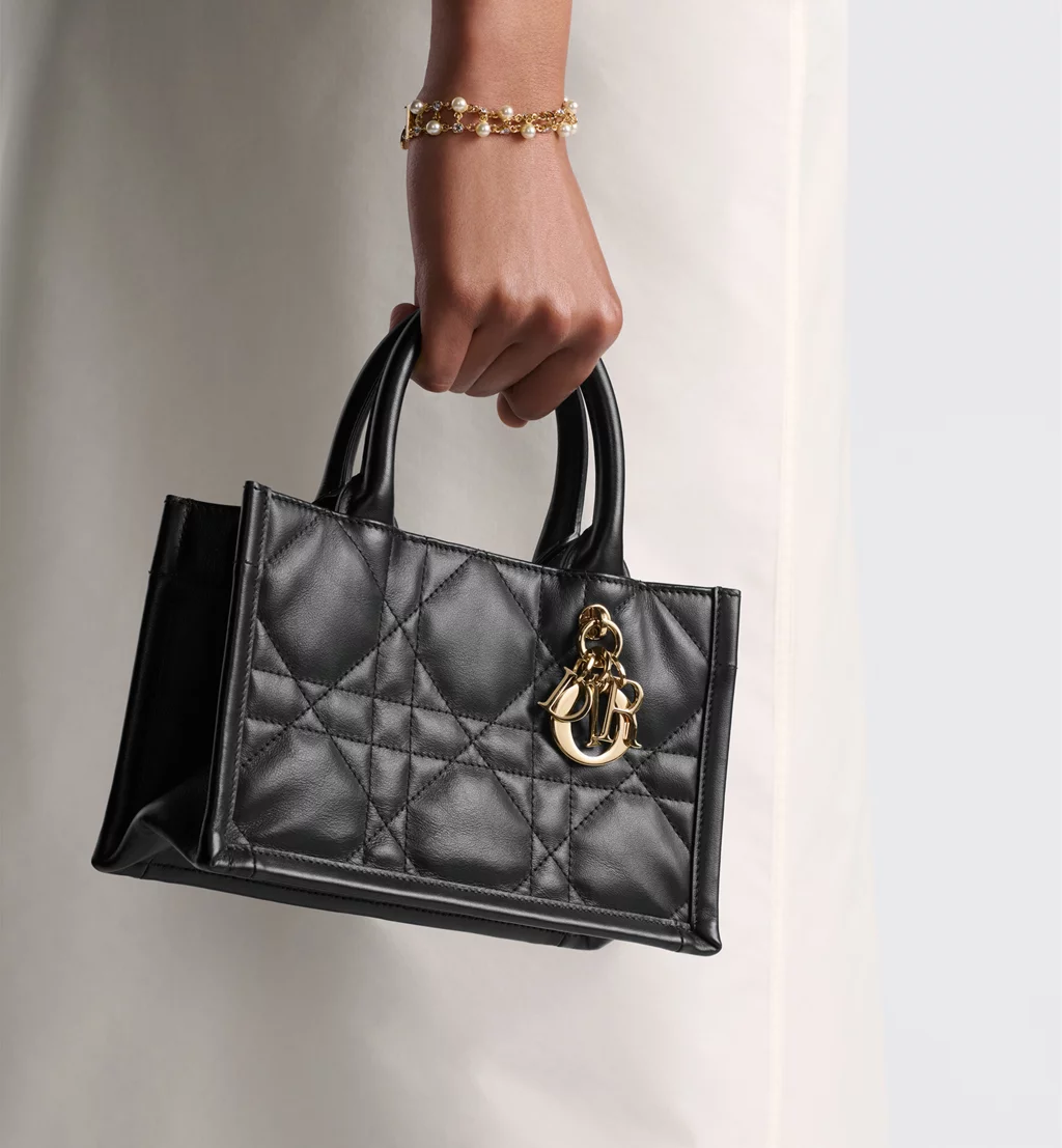 DIOR MACROCANNAGE CALFSKIN MINI DIOR BOOK TOTE BAG
