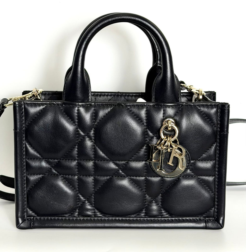 DIOR MACROCANNAGE CALFSKIN MINI DIOR BOOK TOTE BAG