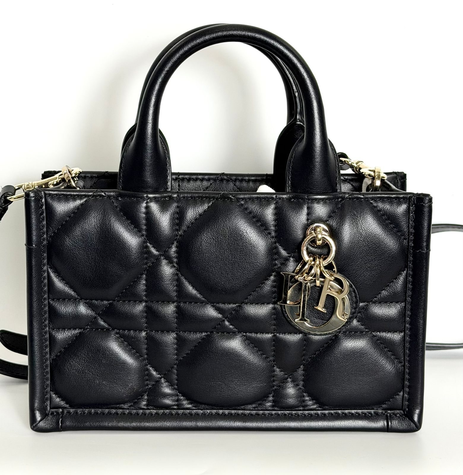 DIOR MACROCANNAGE CALFSKIN MINI DIOR BOOK TOTE BAG